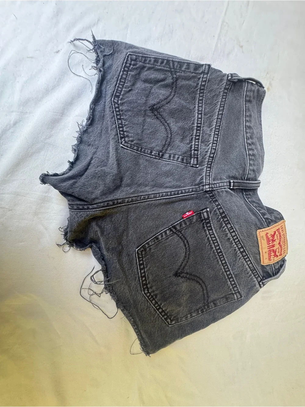 Levi's denim distressed shorts fly indie , Hippie